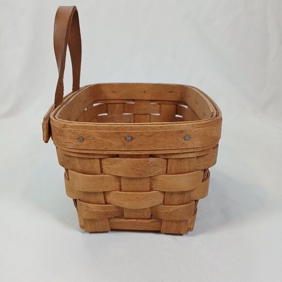 Longaberger Little Market Wall Basket 1992 Hanging Woven Wood USA Vtg - Picture 6 of 8